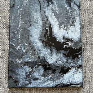 Abstract Black and Gray Canvas Art